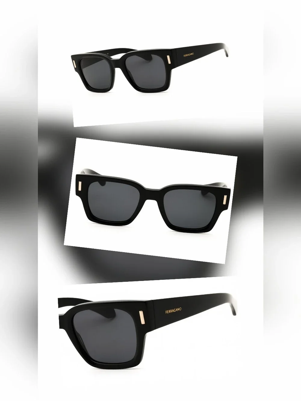 Salvatore Ferragamo SF2010S, BLACK/Grey, Men's Sunglasses, Size52X21X145